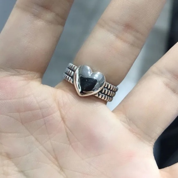 LOVE Heart Rings Vintage Handmade Weave Thai Silver adjustable ring New - Picture 6 of 16